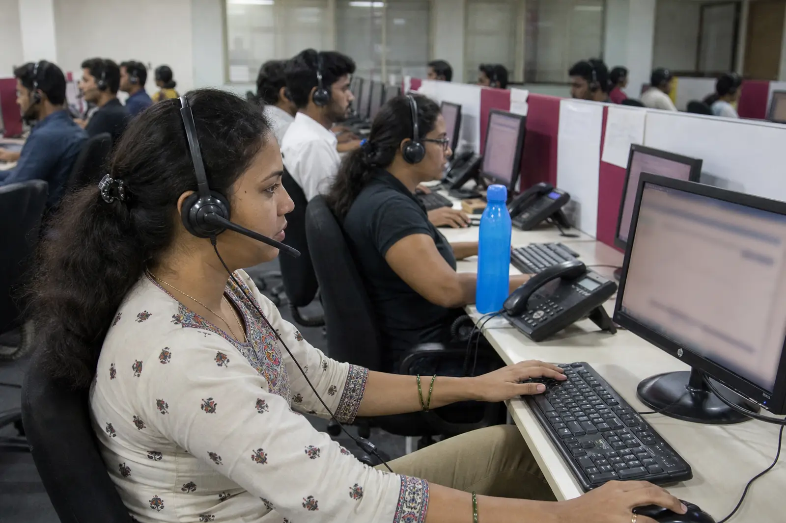 Call-center seats used for dialer operations