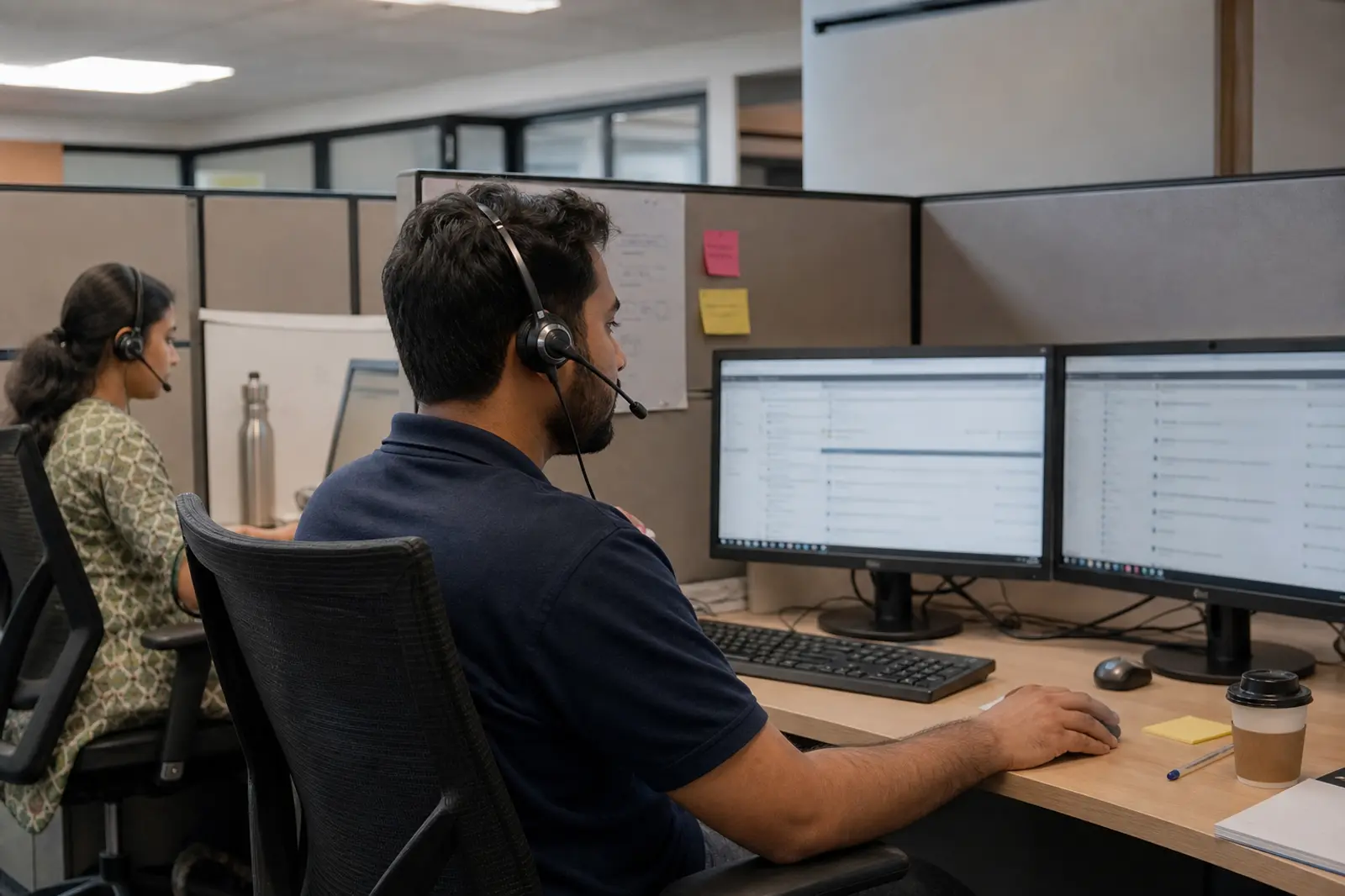 Support desk monitoring live calls